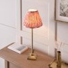 Klasyczna lampka stołowa nocna abażurowa jedwabna mosiężna minimalistyczna uniwersalna Lille 118139 ENDON